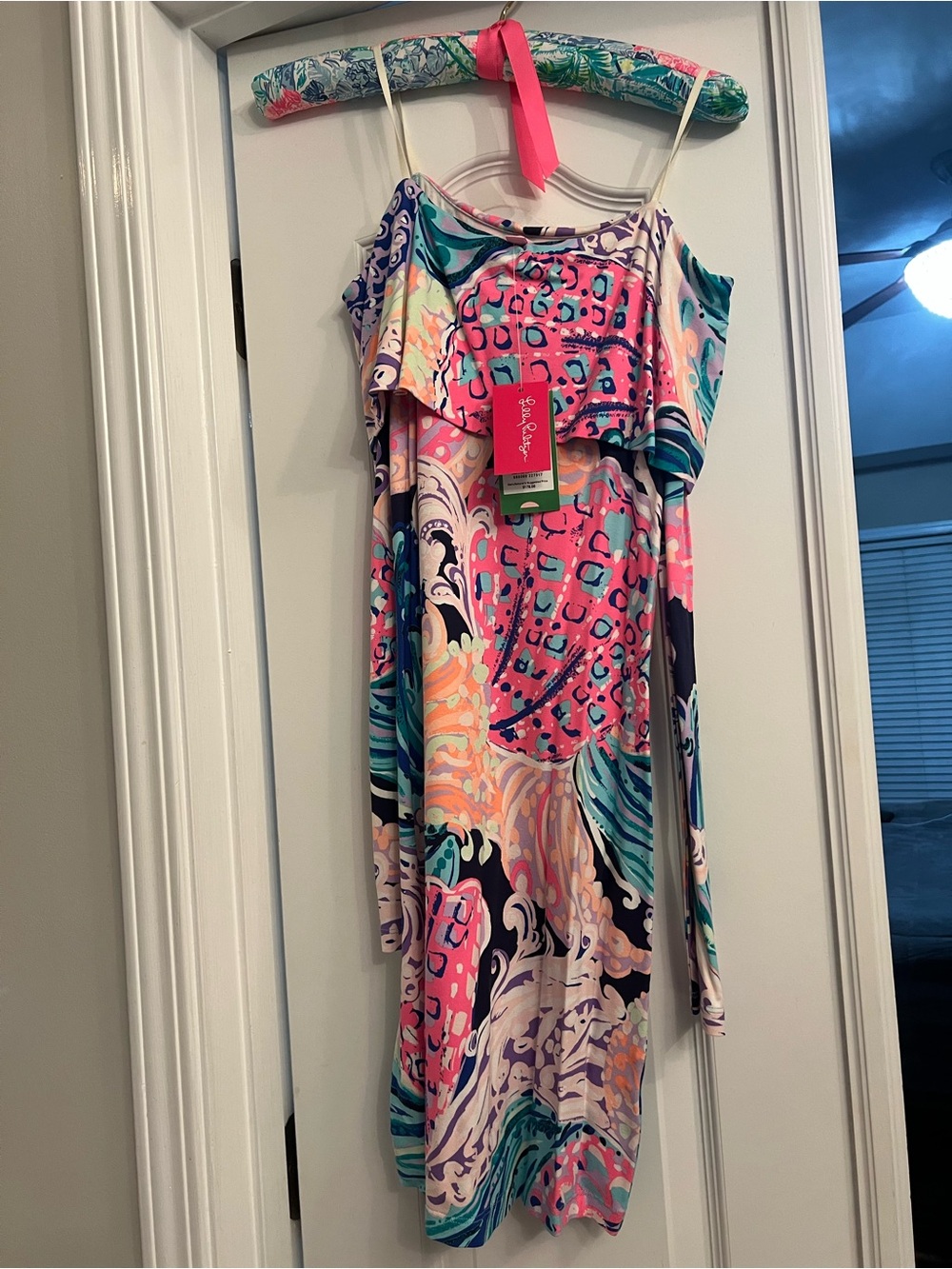 Lilly Pulitzer Pink Teal Multicolor Printed Dress - Picture 1 of 2